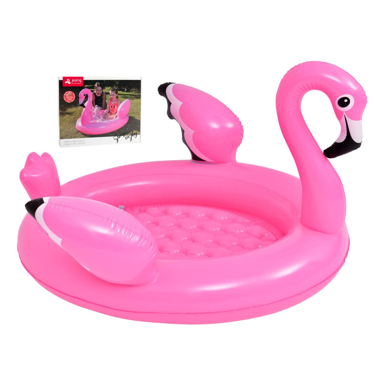 Jilong - Opblaasbaar Flamingo Zwembad - Roze - 108x95x65x65cm